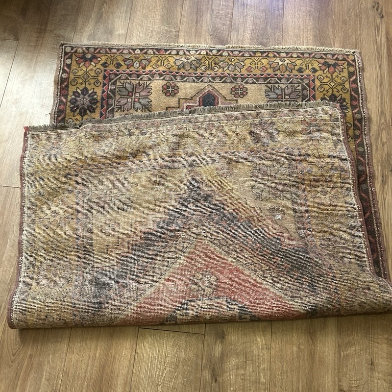 Vintage 5.6x3.6 Hand Knotted Anatolian Turkish Rug Oushak Bergama 170x110 Cm gallery