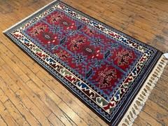 Beautiful Antique 1940-1950’s Wool Pile Henna Dye Tribal Runner Rug 2’8”x4’9”ft
