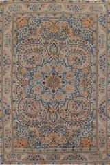 Vintage Brown Wool Over-Dyed Handmade Floral Tebriz Living Room Rug 7×10 Carpet