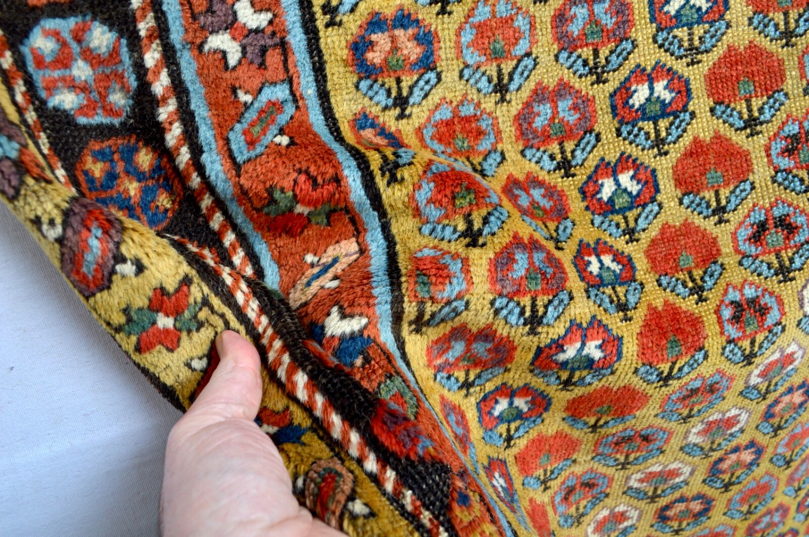 FABULOUS 1880's RARE ANTIQUE SHAHSAVAN TRIBE SOUTH CAUCASIAN LONGRUG KAZAK *** gallery