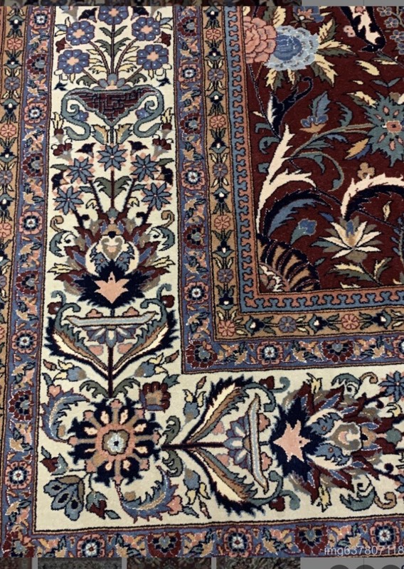 Chinese Wool & Silk Red Keshan Area Rug New Rare Beauty Elegance 9.9 X 13.9 FT gallery
