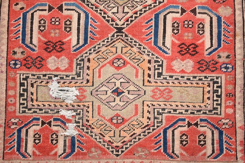 Antique Caucasian Fragment Rug 38'' x 64'' Collector Item Worn Antique Carpet gallery