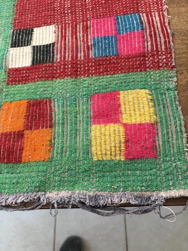 Vintage Handwoven Rag Rug Runner 78" x 17" Handmade Colorful Farmhouse Boho gallery