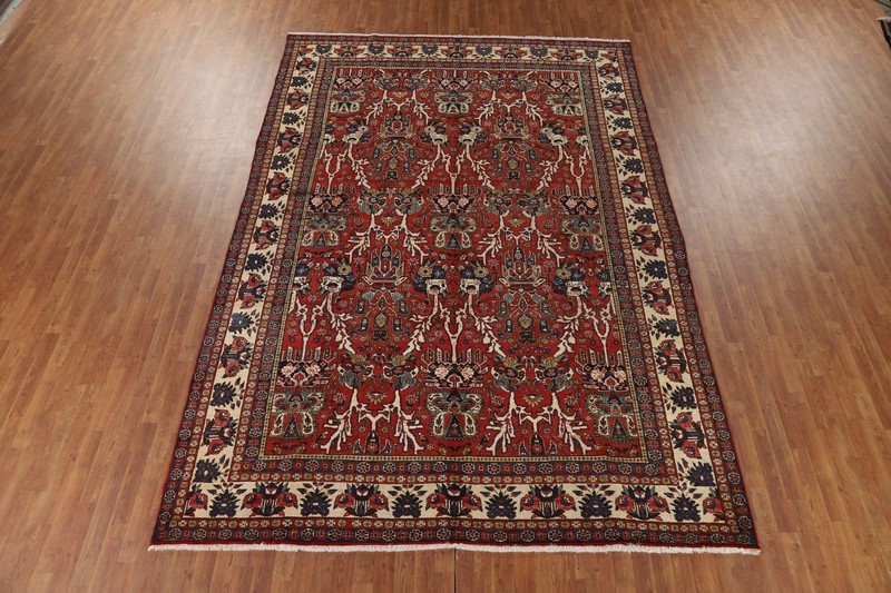 All-Over Vintage Bakhtiari Red Traditional Handmade Room Size Area Rug 9x13 gallery