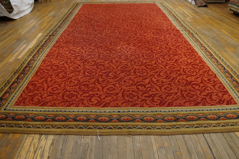 10x17 Antique Large Red Axminster English Allover Knotted Rug gallery