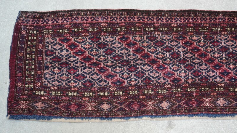 1' x 4' Antique Turkmen Torba Yomud Tribal Hand Knotted Wool Textile Rug gallery