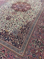 Vintage Persiann Keshan 4.03 X 6.07 Ft Hand Knotted Rare Wool Circa 1910 Fine .