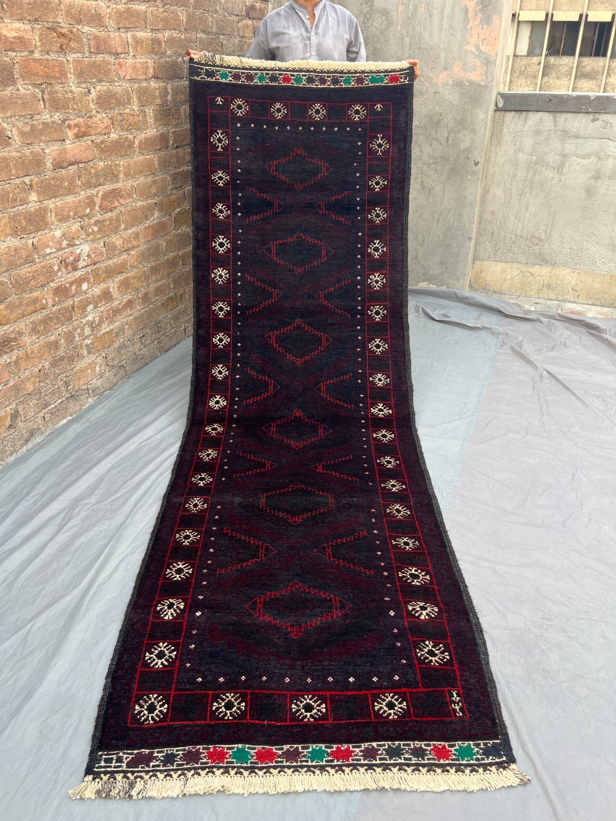 2'10 x 8'10 Vintage Afghan Baluchi Runner Rug Handmade Wool Tribal Area Carpet gallery