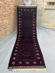 2’10 x 8’10 Vintage Afghan Baluchi Runner Rug Handmade Wool Tribal Area Carpet