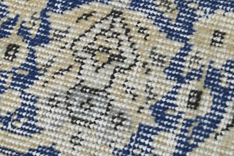 Vintage Turkish Runner Rug 2x5ft Wool Anatolian Handmade Hallway Oushak BEIGE gallery