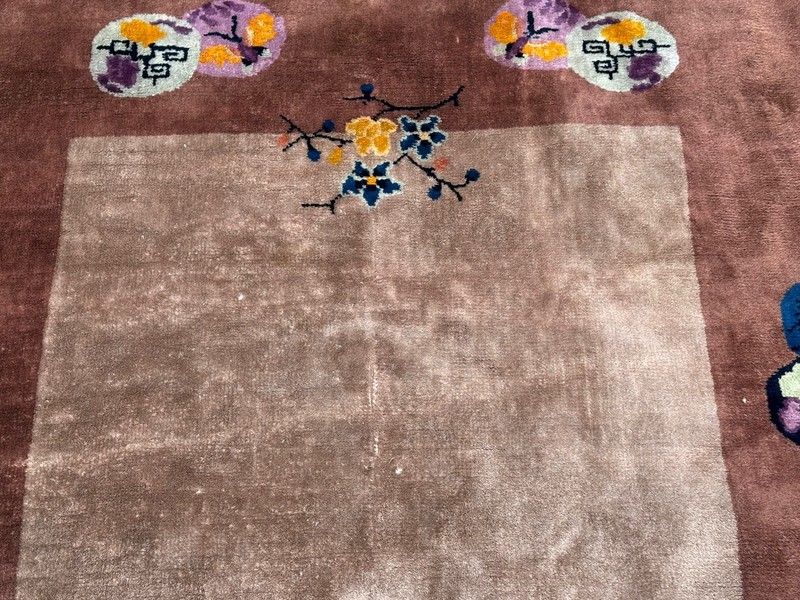 Ci 1920's ANTIQUE ART DECO CHINESE WALTER NICHOLS RUG 4x6.8 HEALTHY EVEN PILE gallery