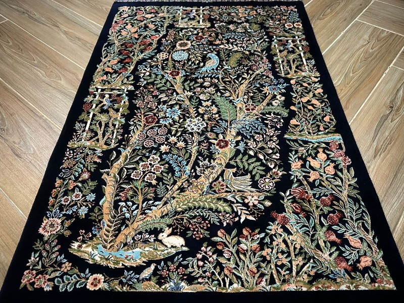 Luxury Pictorial Silk Rug or Wall Hanging Carpet 2x3 ft gallery