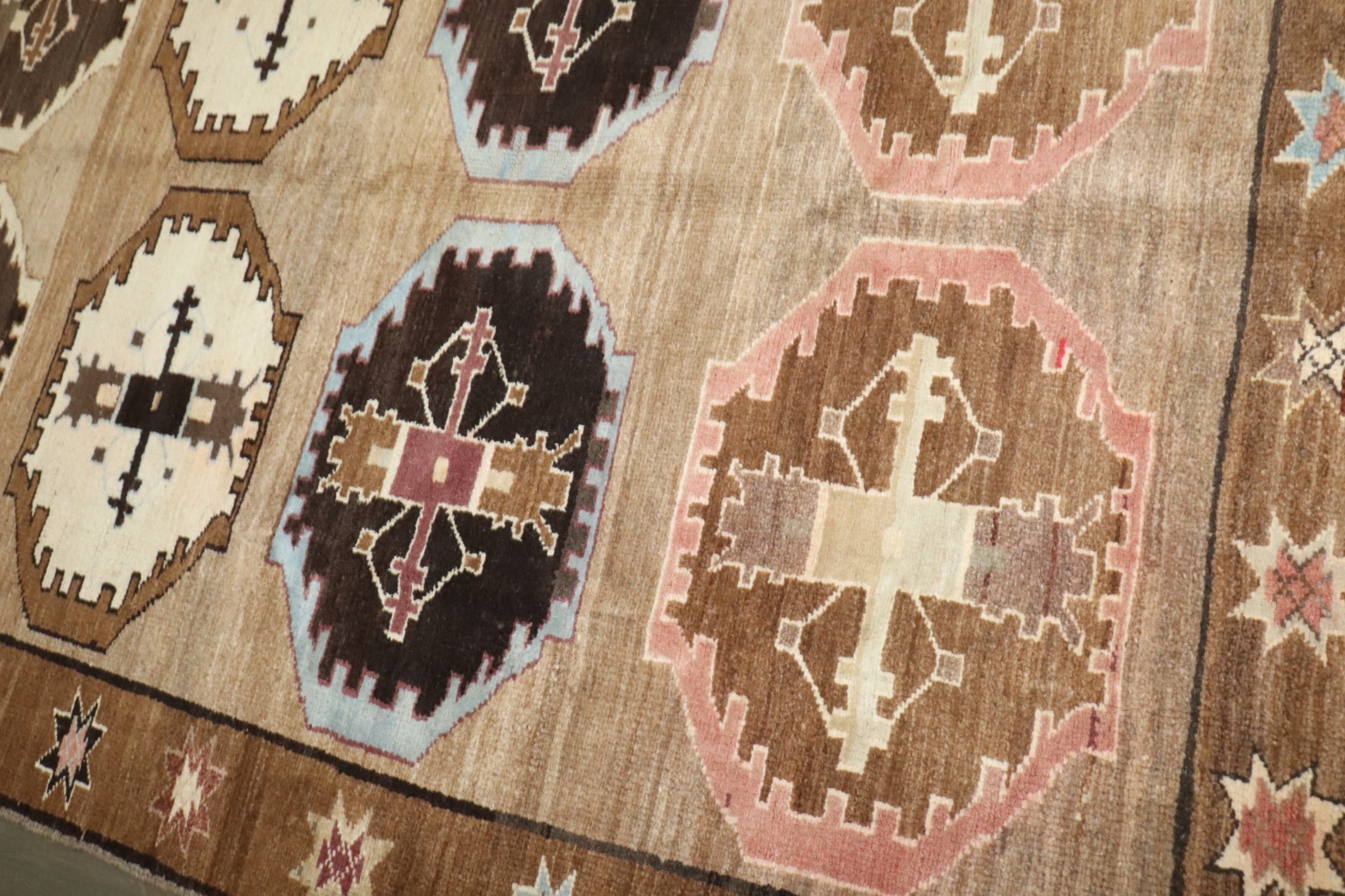 Vintage All Wool Kurdish Kars Geometric Rug Size 6'3''x8'2'' gallery