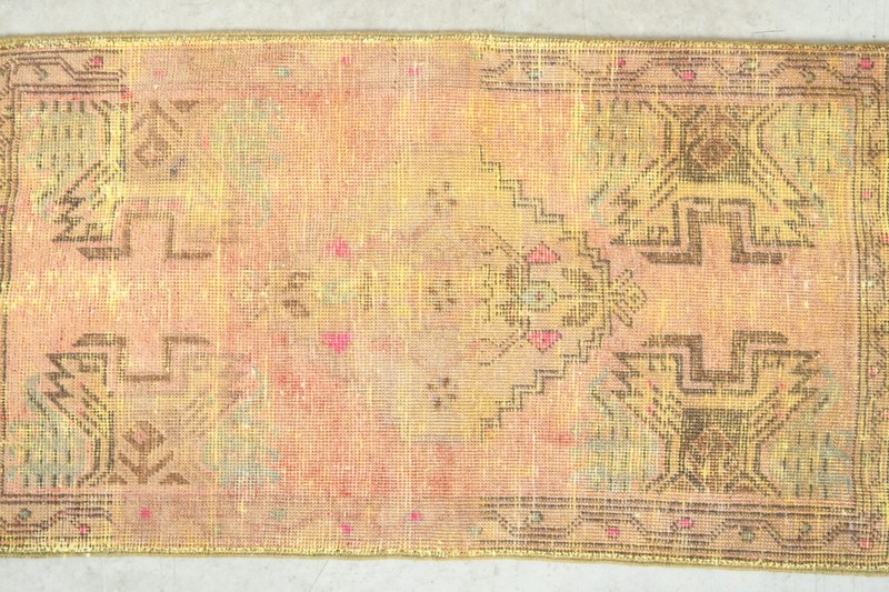 2x3 Turkish Door Mat Rug Hand-Knotted Mini Carpet Vintage Small Rug Boho,706 gallery