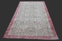 Vintage Turkish Oushak Rug, Beige 5×8 ft, Handmade Wool, Bohemian Anatolian