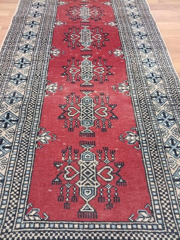 Antique Old Oriental rug, Antique Handmade Runner Rug, 3x9 Long Turkoman Rug Fcf gallery