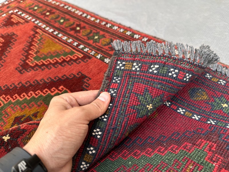 Stunning Vintage Natural Vegetable Dye Geometric Tribal Afghan Turkoman Carpet gallery