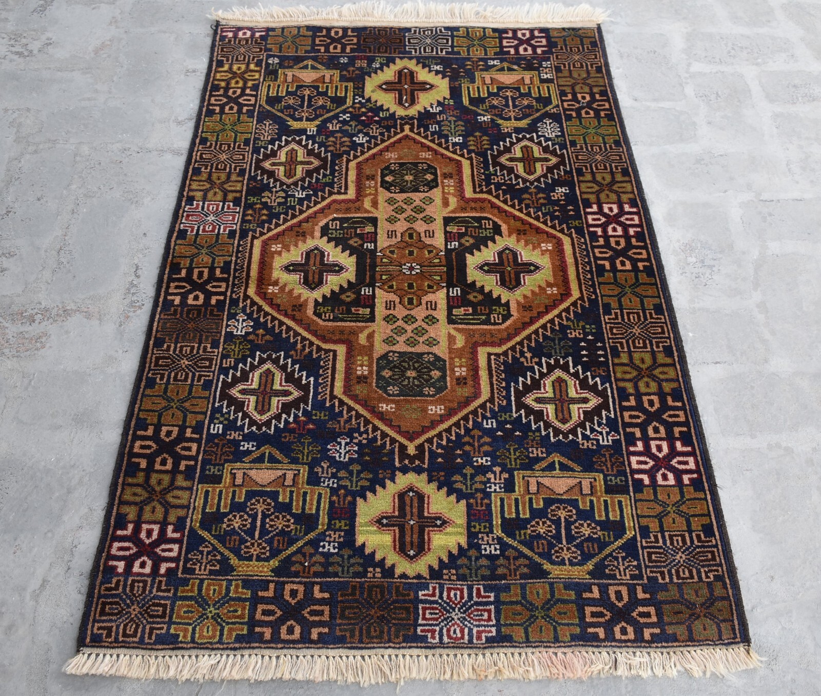 2'11 x 4'9 Hand knotted vintage afghan tribal baluchi zakani rug, Afghan rug 3x5 gallery