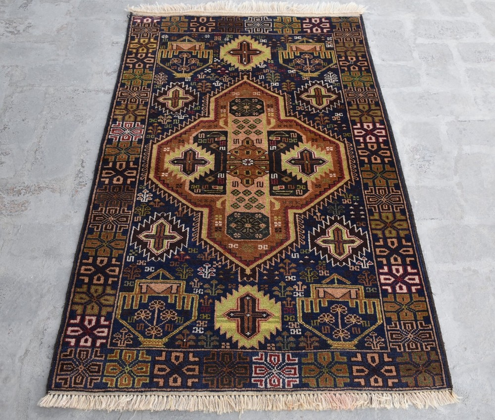 2'11 x 4'9 Hand knotted vintage afghan tribal baluchi zakani rug, Afghan rug 3x5