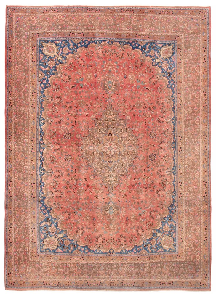 Traditional Vintage Hand-Knotted Area Rug 9'6" x 12'8" Oriental Wool Carpet