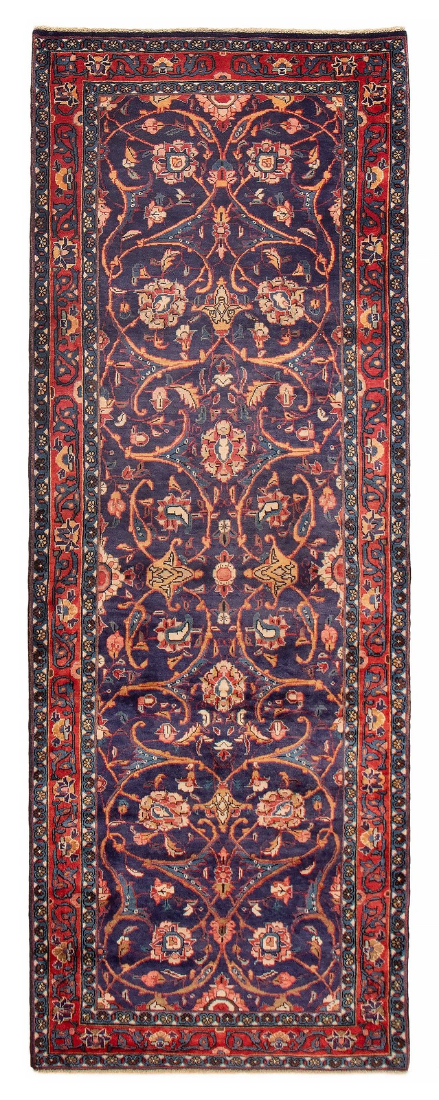 3'7" x 10'1" Vintage Hand-knotted Runner Rug Traditional Oriental Wool Carpet gallery