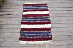 Turkish Kilim 24”x41” Handwoven Gaziantep Mini Cicim Kilim 63x105cm Chair Rug