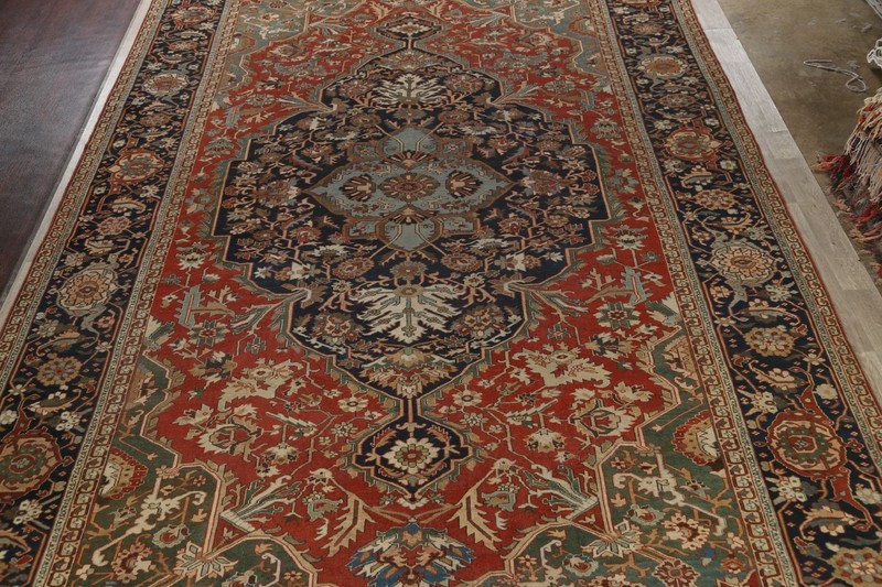 Vegetable Dye Antique Pre-1900 Traditional Area Rug Handmade Palace Size 12x19 gallery