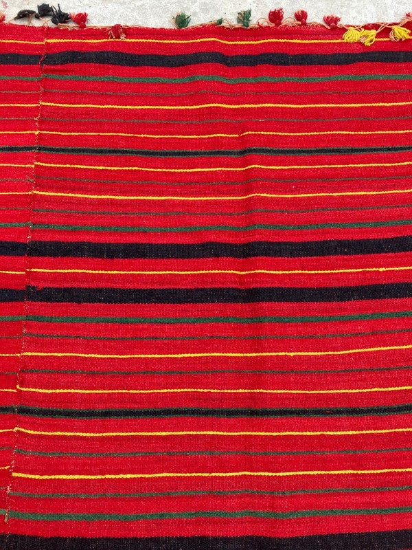 Vintage Traditional Handmade Turkish Striped Wool Floor Rug 223x212 cm gallery
