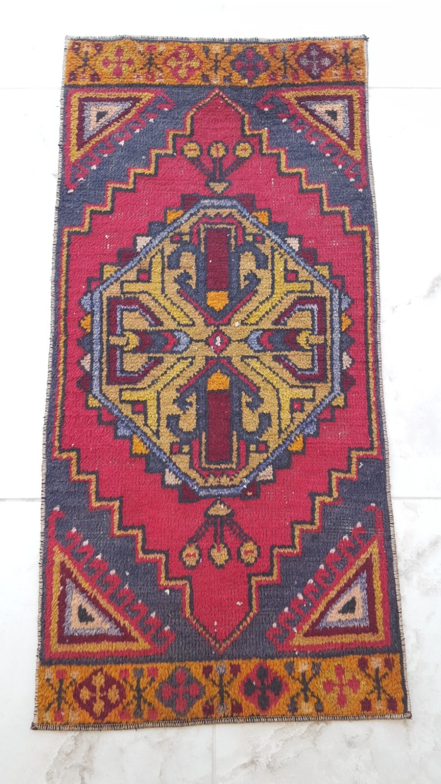 ANTİQUE HANDMADE RUGS Red Wool Rug Decorative Floor Rug Artistic Rug gallery