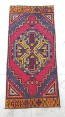 ANTİQUE HANDMADE RUGS Red Wool Rug Decorative Floor Rug Artistic Rug