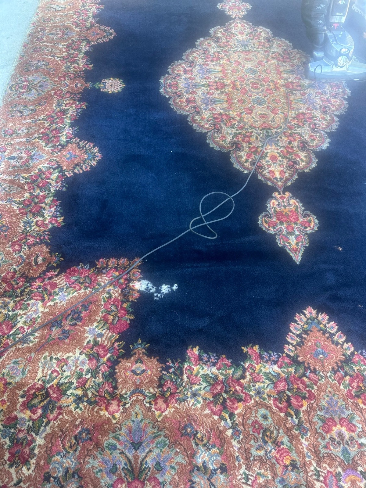 Karastan Rug 10.0x14.0 Antique blue rug , Wool Pile, Vintage Discontinued gallery