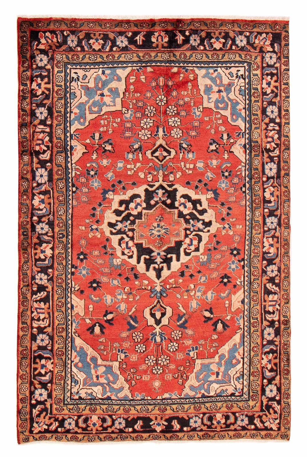 Vintage Traditional Hand-Knotted Area Rug 4'6" x 7'1" Oriental Wool Carpet gallery