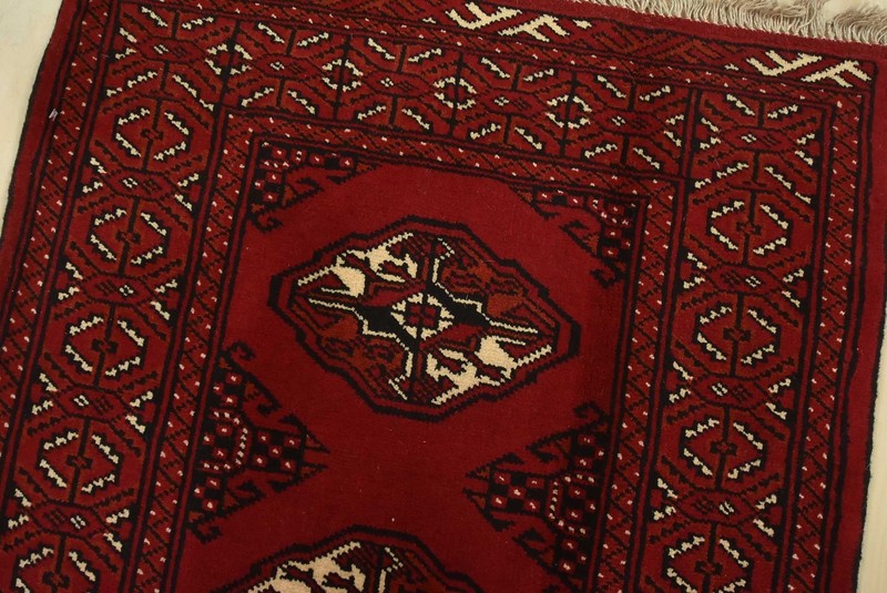 Turkmen Runner 2’7” x 9’8” Red Wool Vintage Tribal Hand-Knotted Oriental Rug gallery