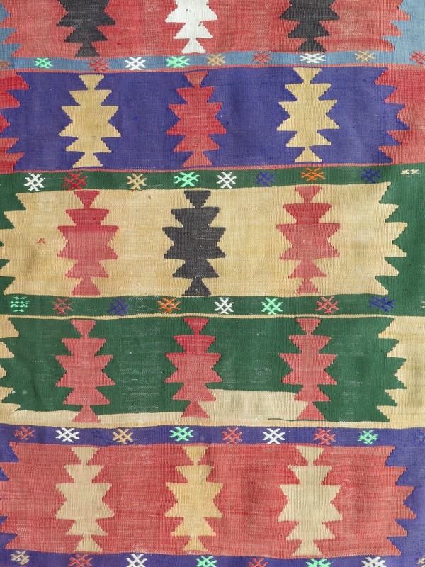 Turkish Kilim Runner, Sivas Carpet Runner, Long Wide Corridor Wool Rug 39"X105" gallery