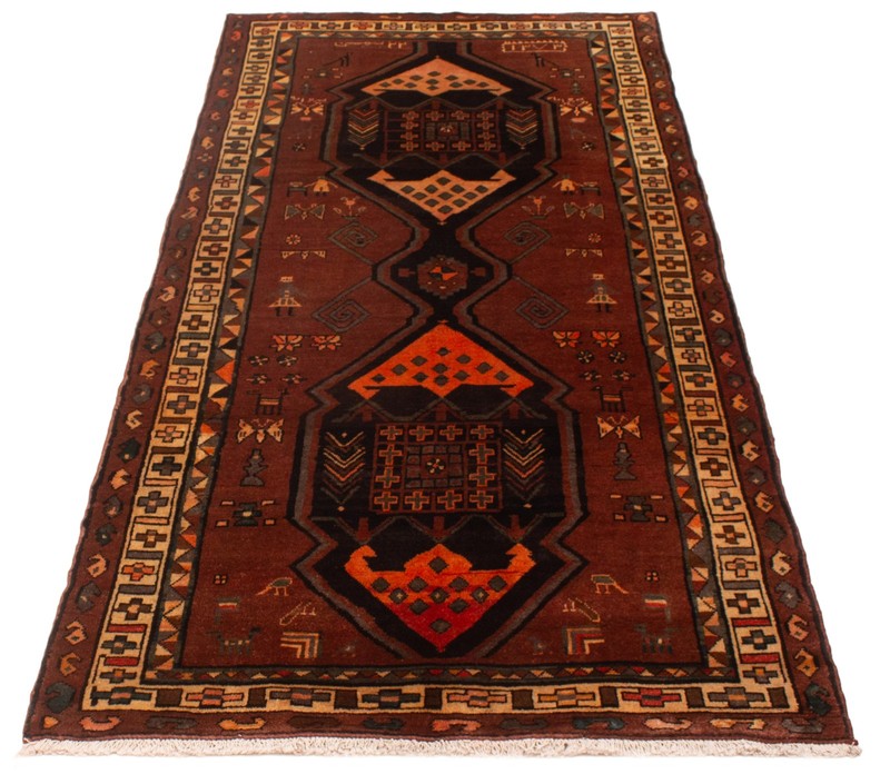 Vintage 4'7" x 9'2" Traditional Hand Knotted Vegetable Dye Wool Area Rug gallery