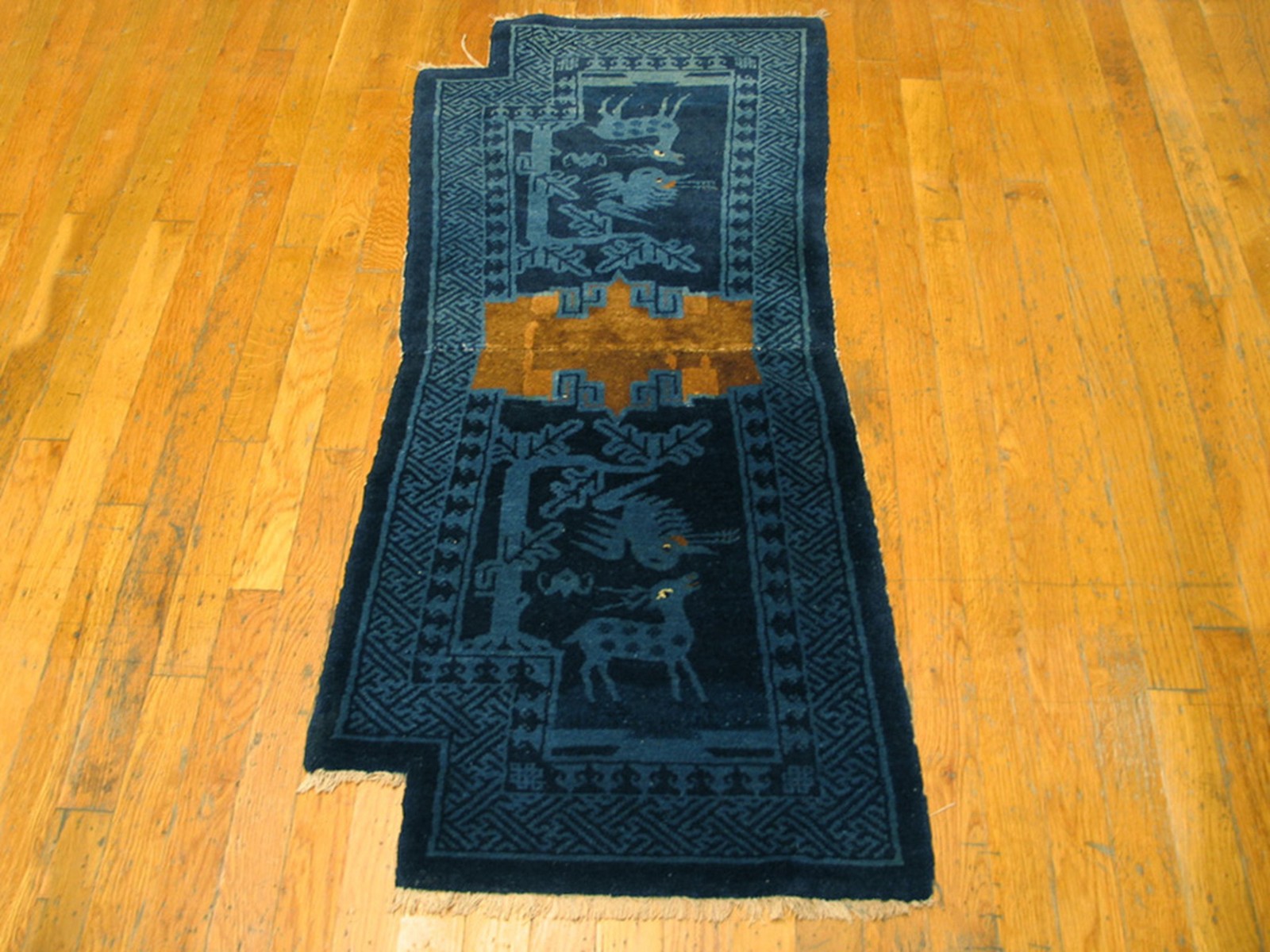 2X3 Antique Chinese Horse Covers Wool Area Rug 1925 gallery