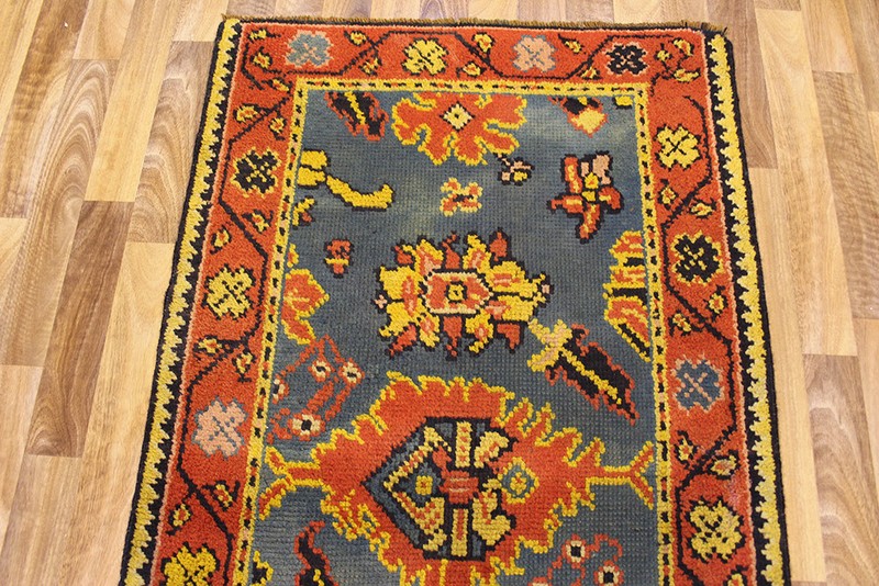 ANTIQUE HANDMADE TURKISH USHAK RUG OF LARGE SCALE FLORAL DESIGN gallery