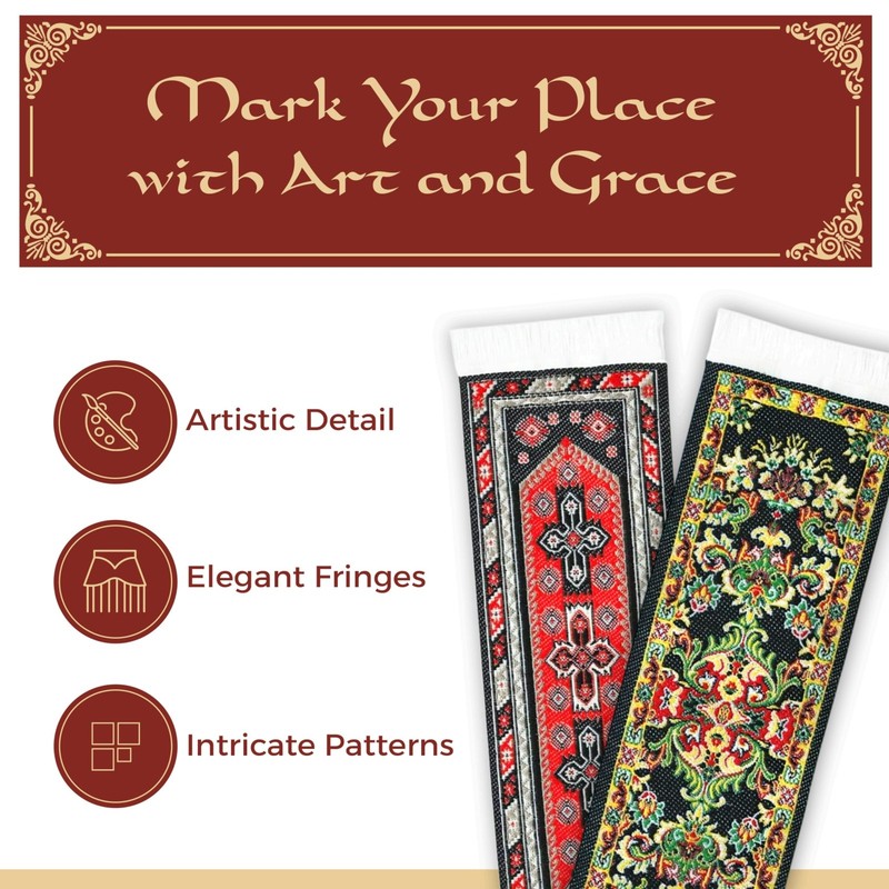 Oriental Carpet Bookmarks Buhara - Authentic Woven See Photo for Colors gallery