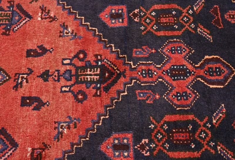 Vintage Oriental Rug Orange-Red Geometric Carpet Home Studio Office 4X7 ft gallery