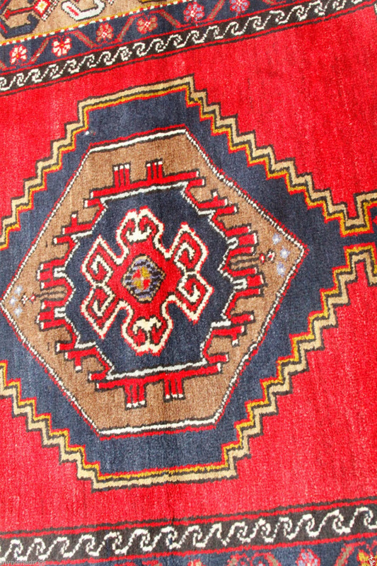 Lovely 1900-1939s Tent Woven Multi-Colored Wool Dowry Area Rug 4’3”x 8’ gallery
