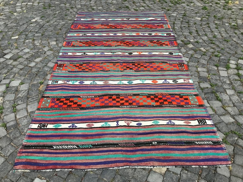 Vintage Kilim Rug Bohemian Large Kilim Turkish Handmade Kilim 10.8 X 5.6 Ft gallery