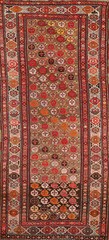 Pre-1900 Antique Vegetable Dye Kazak Russian 10′ Runner Rug 4×10 Handmade Wool