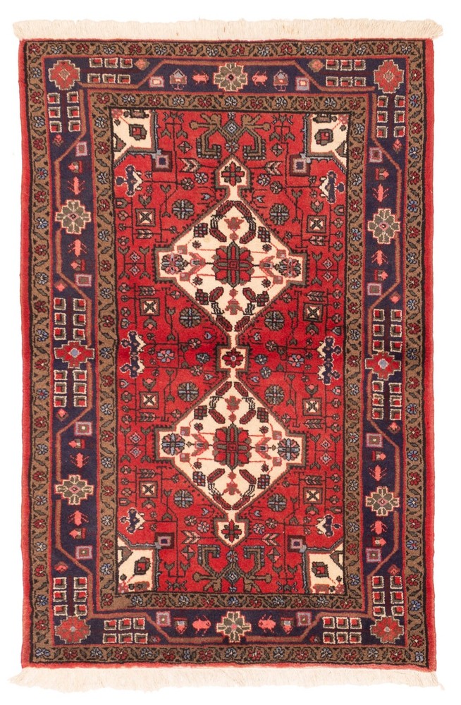 Vintage 3'3" x 5'1" Traditional Hand Knotted Vegetable Dye Wool Area Rug