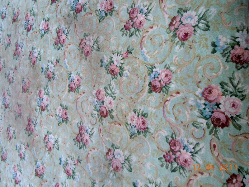 OMG RARE BIGELOW FLAPPER ERA RUG~FRENCH CHIC ROSE BOUQUETS, RIBBONS & SCROLLS!!! gallery