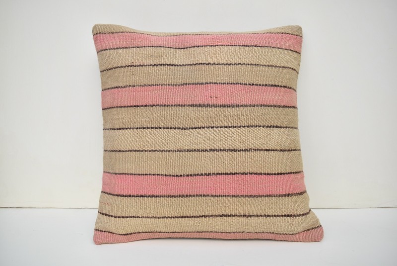 Vintage Turkish Kilim Pillow Cover 15 x 15 Throw Pillow Cushion Cover Handmade gallery