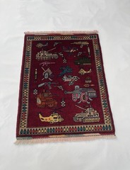 #689 War rug Afghan War Rug Wool Rug Beautifully Made Mini War Rug 85×65 cm