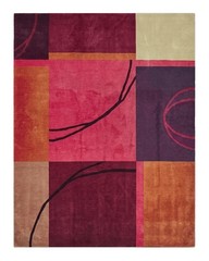 Modern Tibetan Wool Rug 8×10, Abstract Contemporary