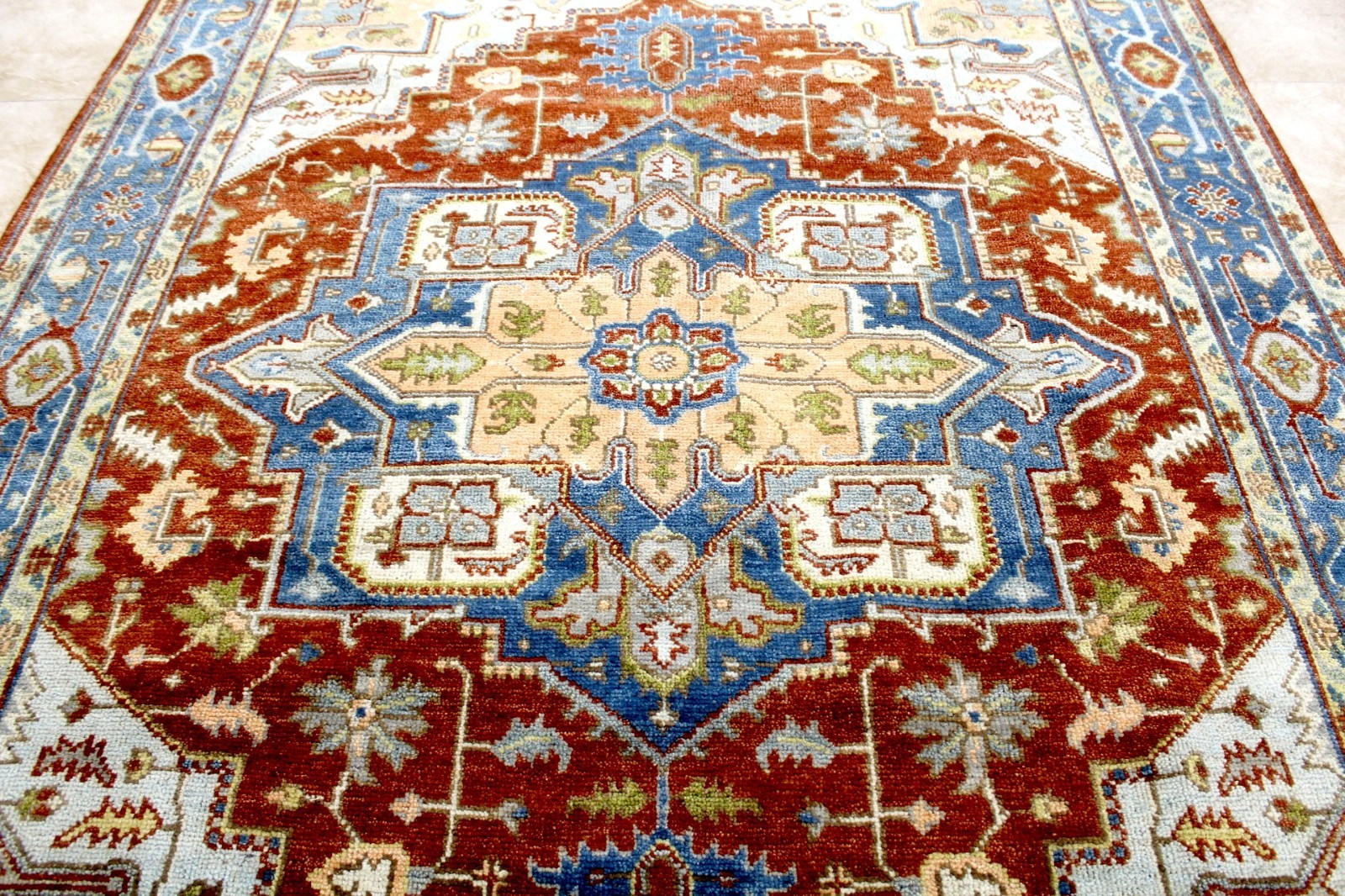 8X10 MASTERPIECE MINT HAND KNOTTED VEGETABLE DYE HERIZZ SERAPI WOOL TURKISH RUG gallery