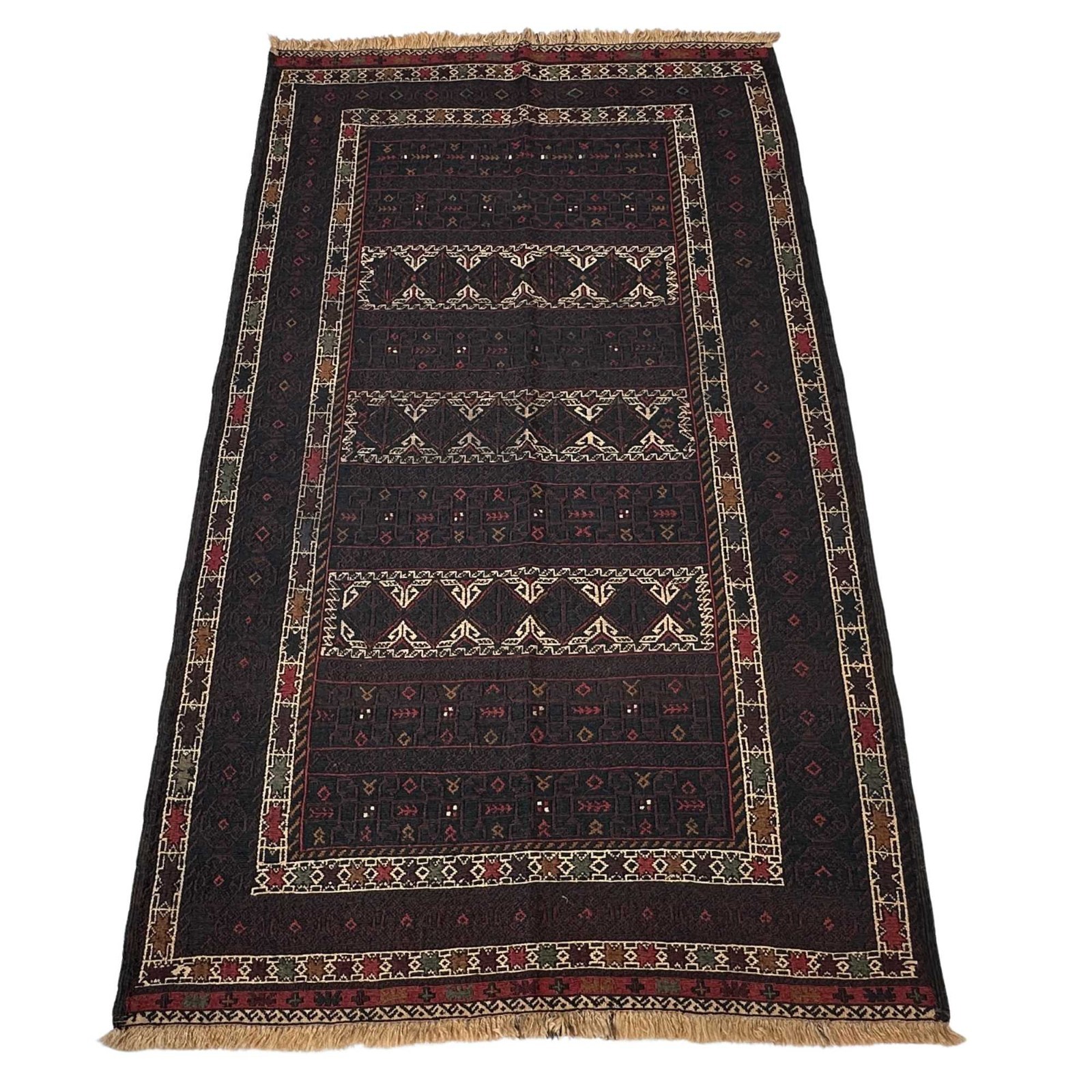 Handmade Adreskan Sumak Kilim Rug 4.2x7.1 Tribal Wool Vintage Living Room Decor gallery