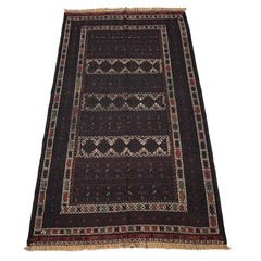 Handmade Adreskan Sumak Kilim Rug 4.2×7.1 Tribal Wool Vintage Living Room Decor